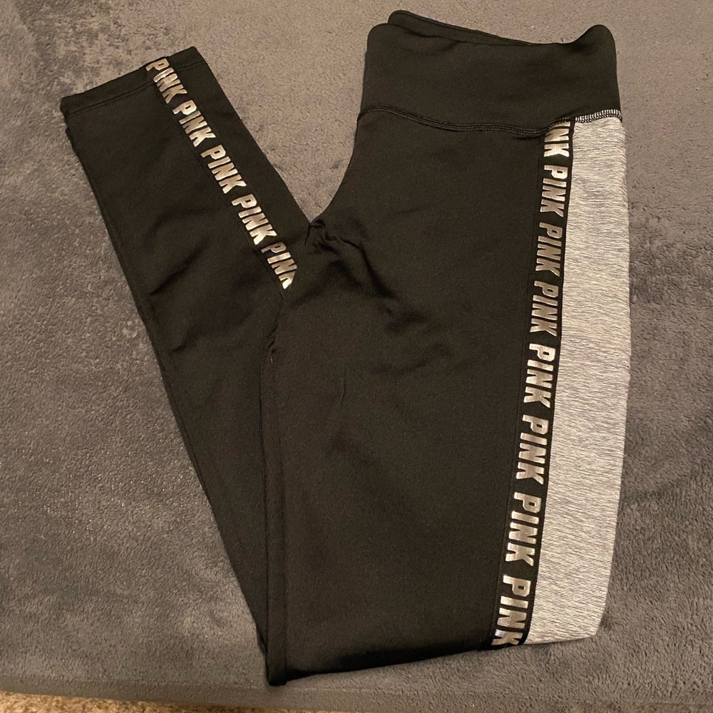 Pink Victoria’s Secret logo cozy lined leggings